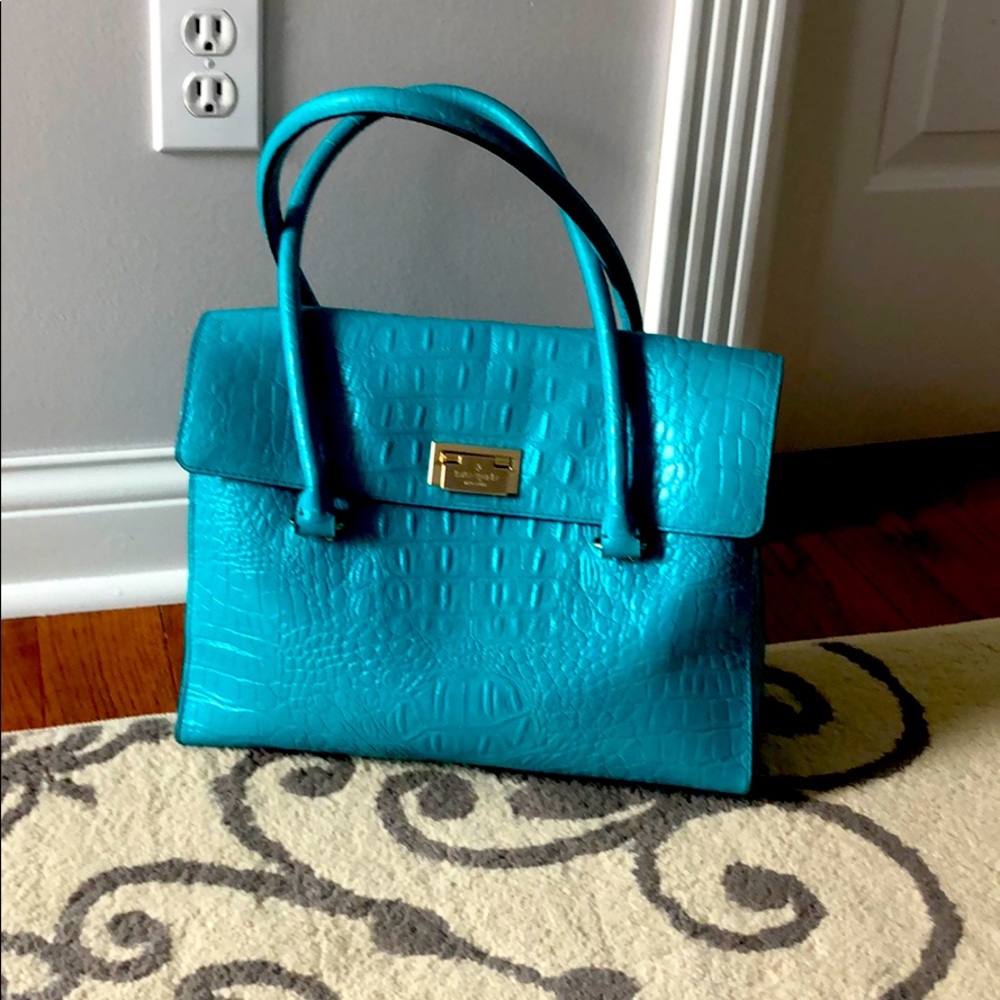 Kate Spade Sinclair Satchel Turquoise Aqua Blue Bag